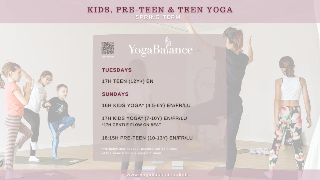 Kids, pre-teen and teen yoga classes in Luxembourg – YogaBalance schedule and group practice