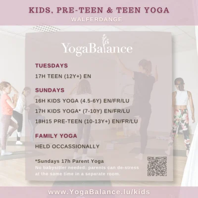 Kids Yoga Schedule – YogaBalance.lu:kids